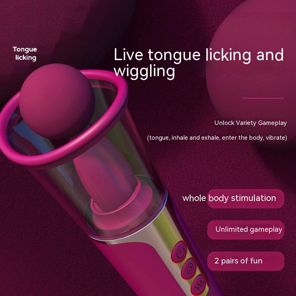 Tongue Licking Breast Teasing Massage Vibration Device